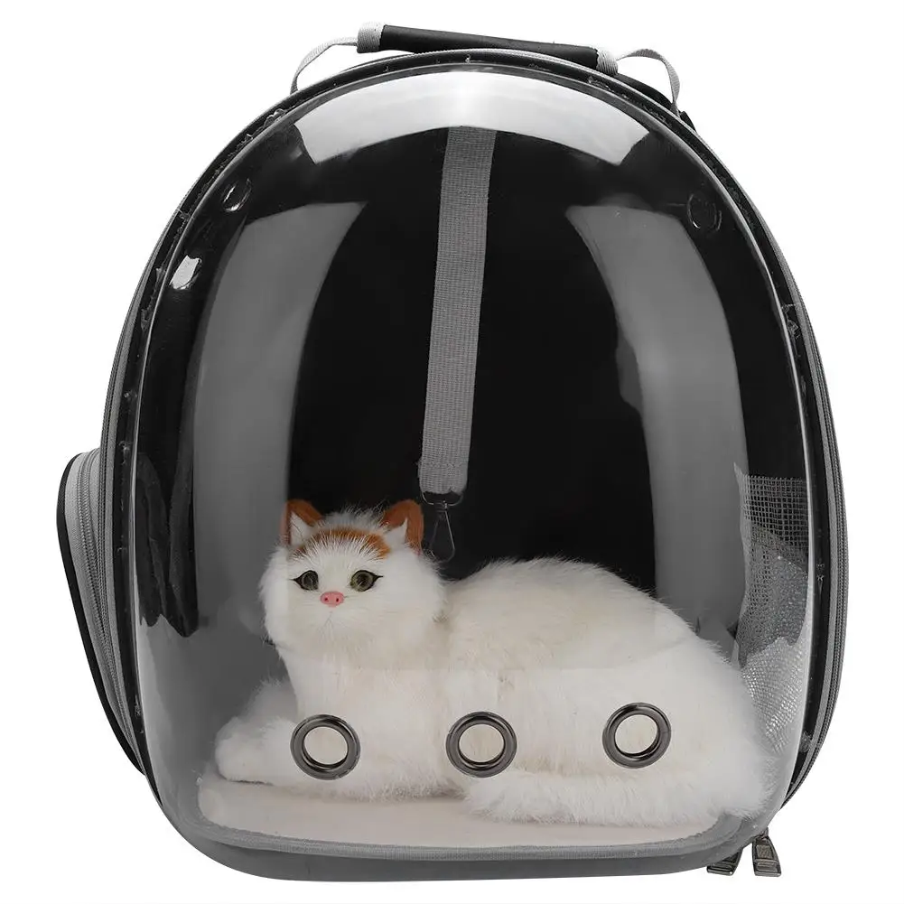 Черная дышащая переносная сумка-переноска для домашних животных, дорожная сумка для щенков, кошек, прозрачный космический рюкзак для домашних животных, Капсульная клетка, сумка для переноски