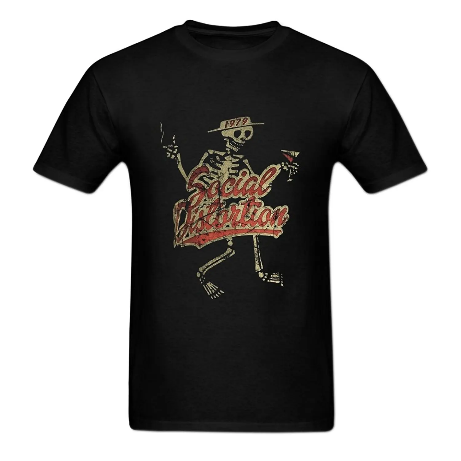Tshirt Homme 2019 New Mens Hip-hop Front Printed Social Distortion Graphic Crewneck T-shirt | Мужская одежда