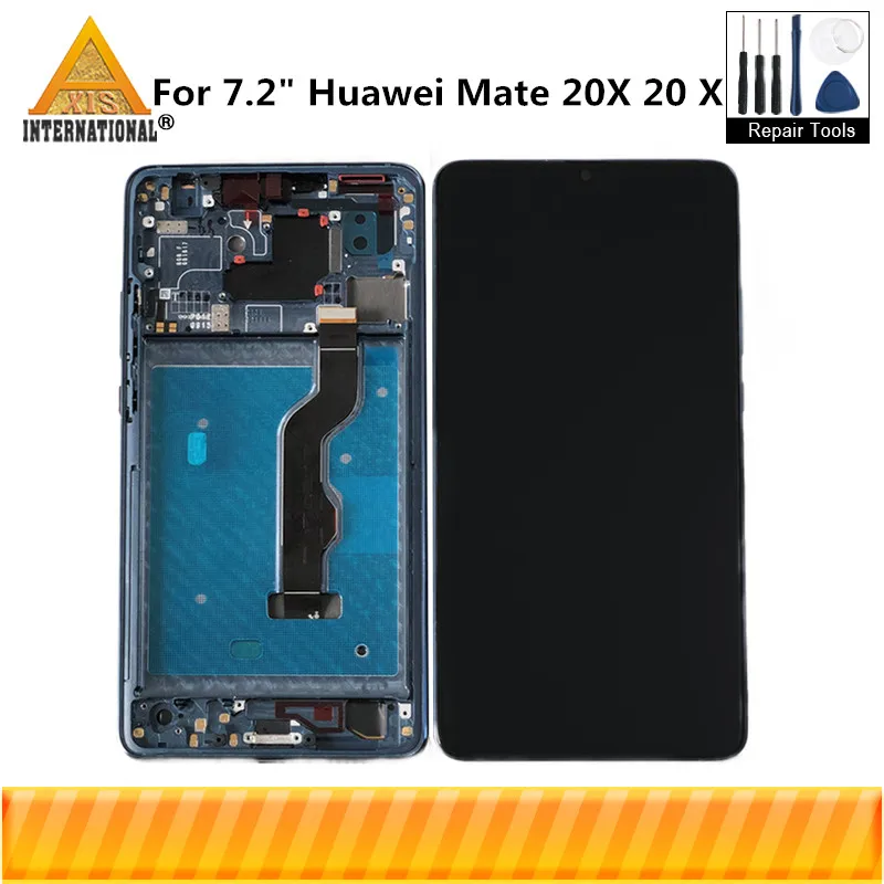 

Original Axisinternational For 7.2" Huawei Mate 20 X LCD Screen Display Frame+Touch Panel Digitizer For Mate 20X Display Frame