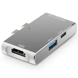 5 в 1 с двойным USB Тип C к HDMI 4 K @ 30 Гц USB 3,0 SD TF концентратор-картридер Тип C зарядка PD Adaper для Macbook 13 15 дюймов