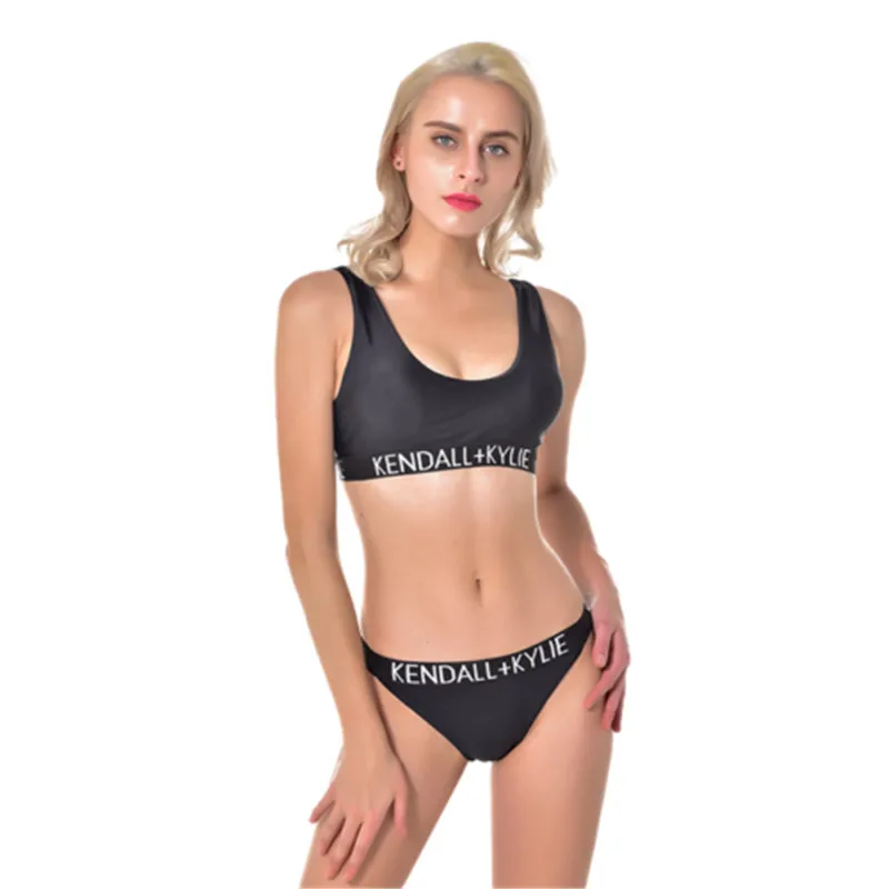

Letter Printed Brazilian Bikini 2019 Women Swimwear Swimsuit Two Pieces Bikini Set Lace Push Up Bather Bathing Beach Swim Suits