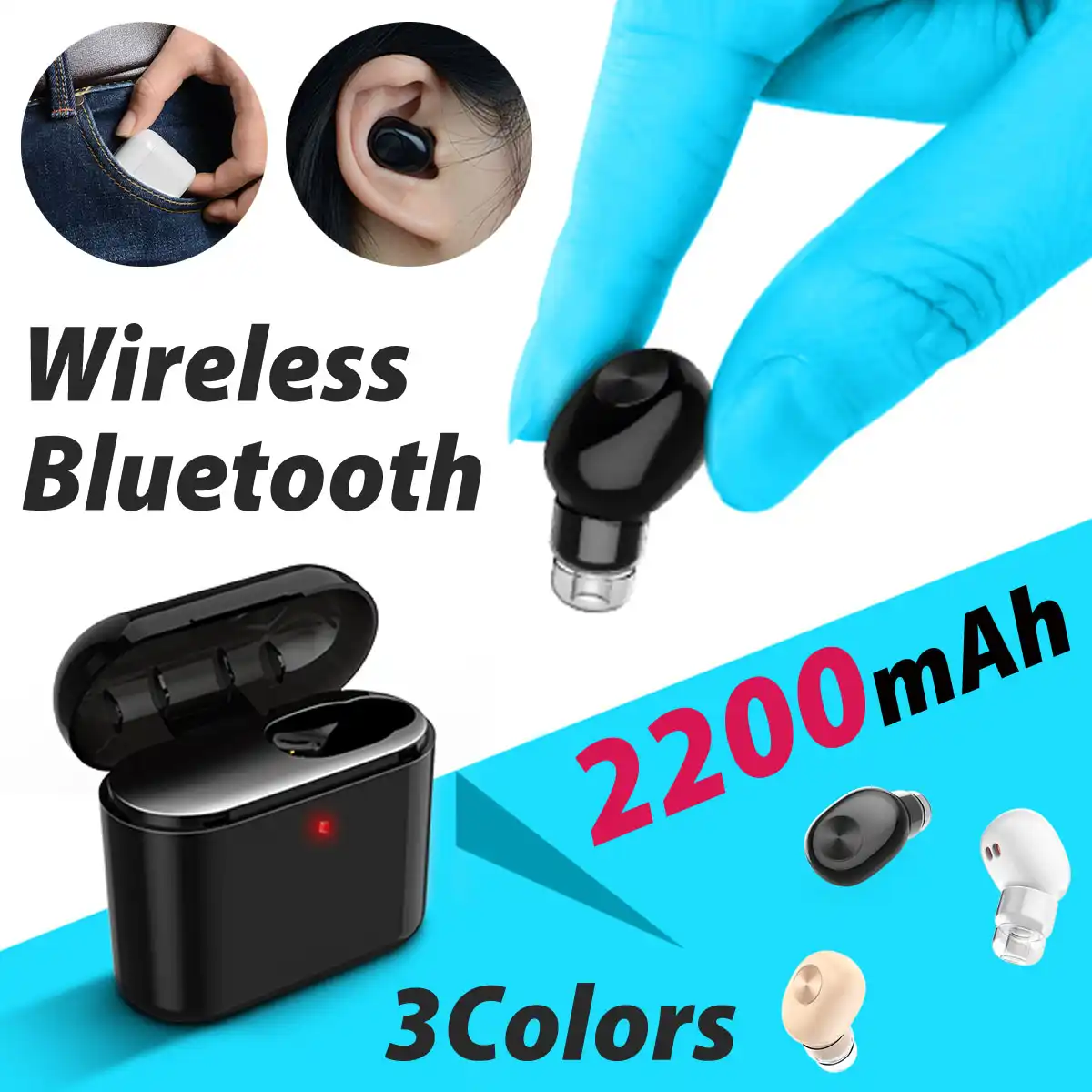 invisible wireless bluetooth earbuds