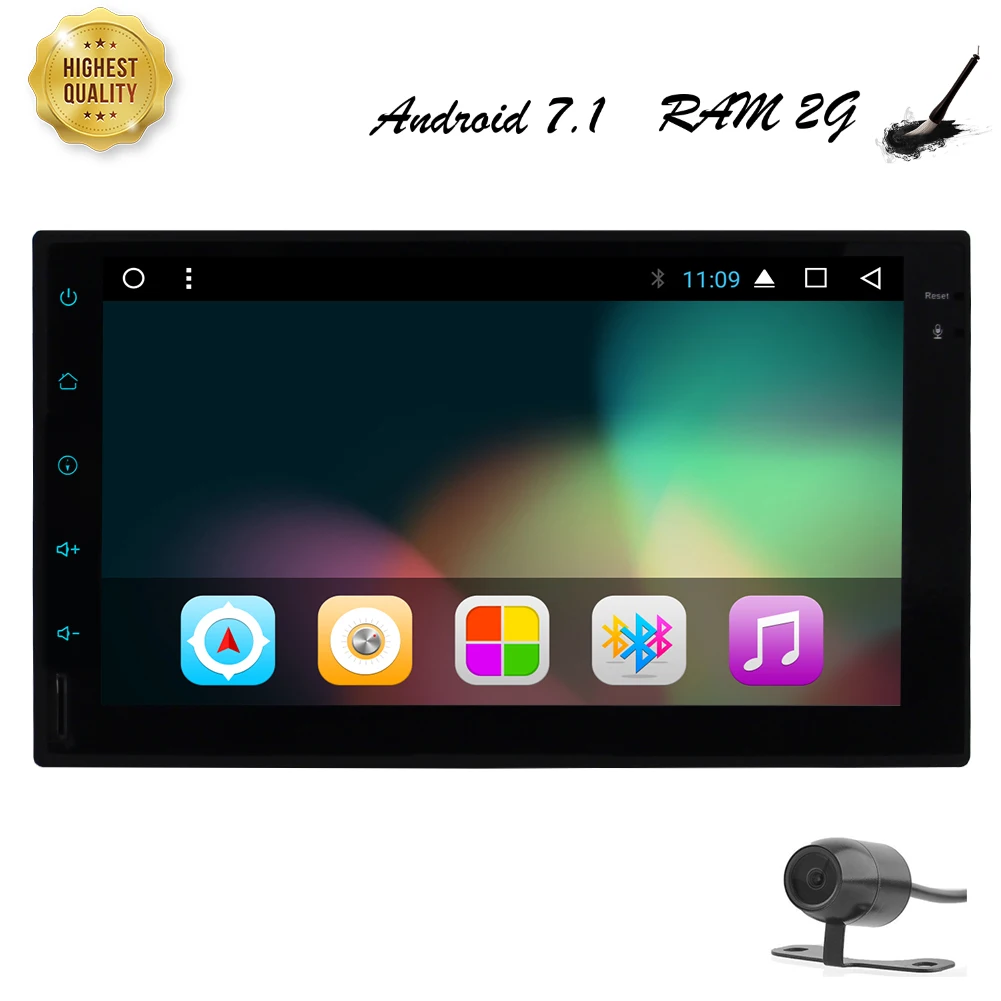 Автомобильный мультимедийный плеер с сенсорным экраном 2 DIN 7 0 Android 1 Bluetooth WiFi gps