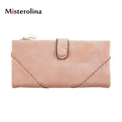 Misterolina розовый кошелек для женщин мода молния Hasp из искусственной кожи роскошные Стандартный женские кошельки Длинные Кожезаменитель