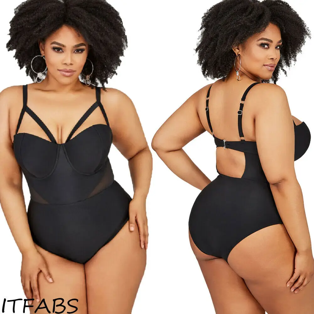 2019 Newest Hot Plus Size Women Monokini One-piece Swimsuit Summer Swimwear Bathing Suit L-XXL | Спорт и развлечения