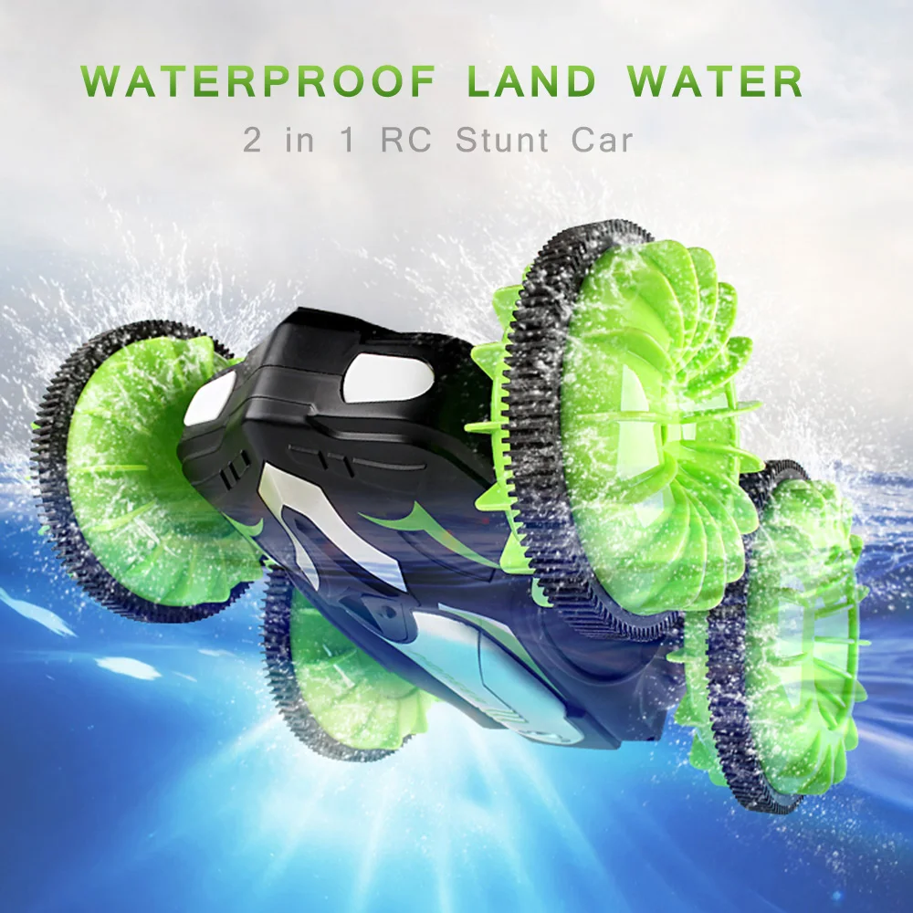 

RC Car Waterproof 2.4GHz 4WD 6CH All Terrain Off-Road Amphibious Car High Speed Remote Control 360Degrees Rotation