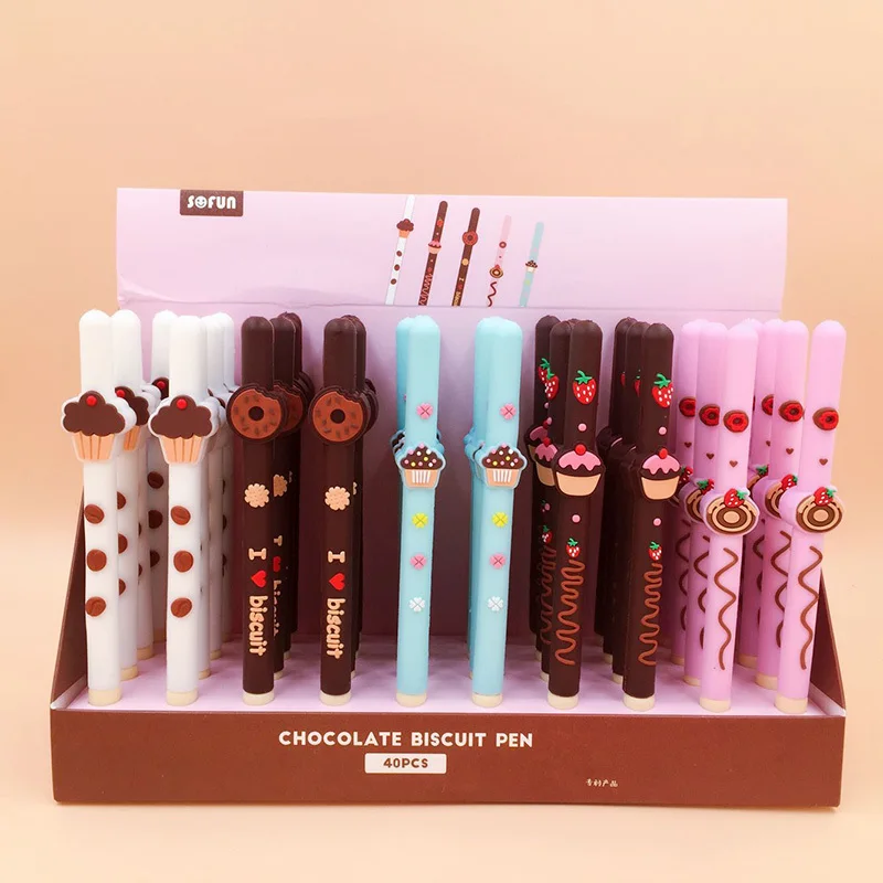 

Chocolate Biscuit Scented Gel Pen Food Silicone Scented Pen 40pcs/lot