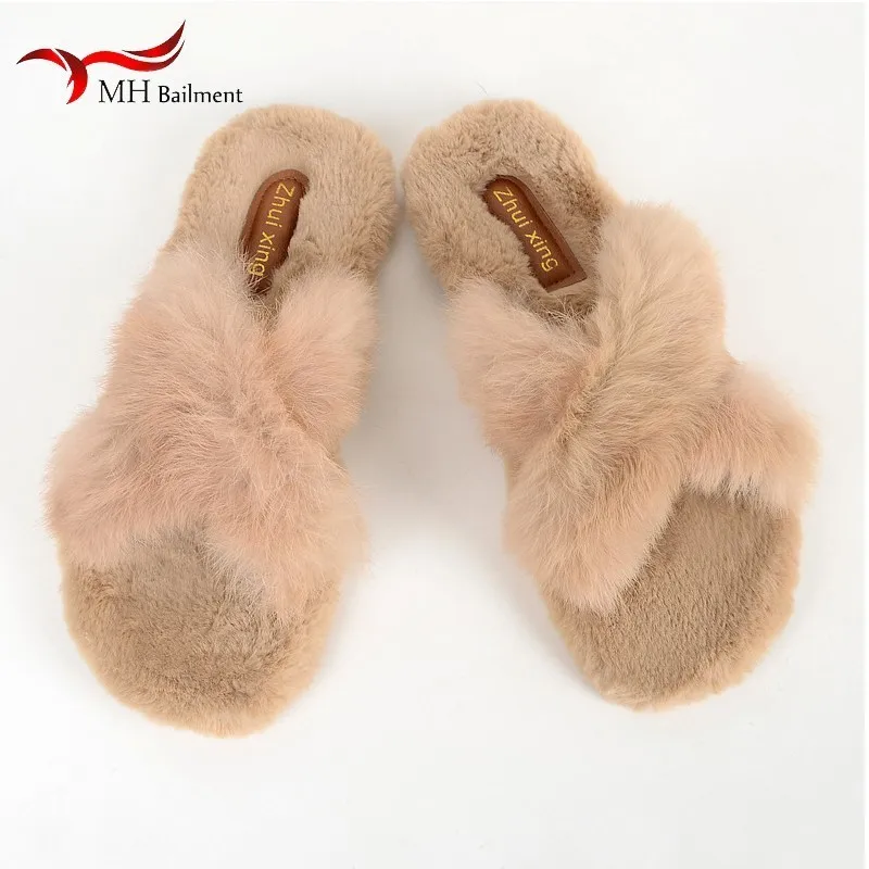 womens fluffy fur slippers