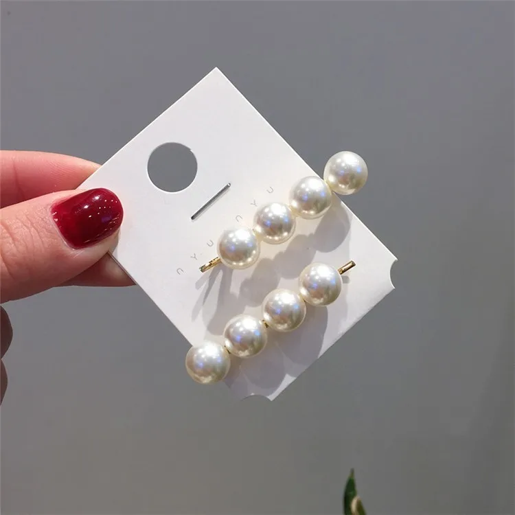 

one Pair Korean Simulated Pearl Barrettes Set For Women Gold Hair Clip Hairgrips Korea Hair Accessories Girl Headwear Jewelry