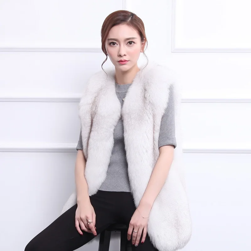 Nouveauté black Gilet Fourrure En Spéciale Manteaux Naturelle Veste Renard De Longue White Offre Vestes Arctique Femmes Vison Vests2019 4gTxA6nq5