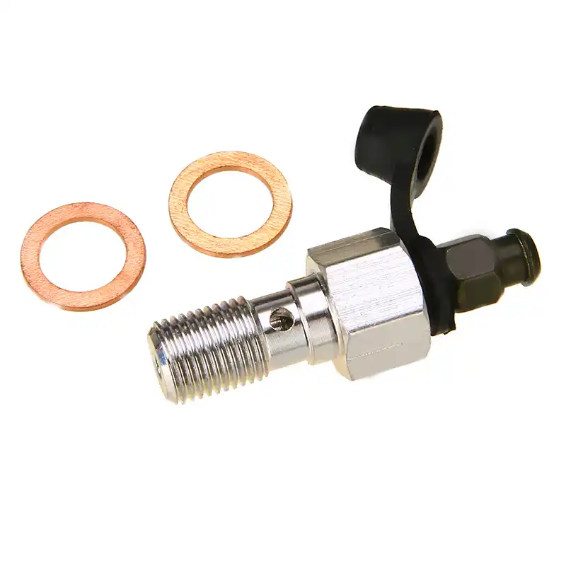 M10x1.0mm Motorcycle Brake Caliper Bleed Screw Nipple Banjo Bolt Dust Cap Black