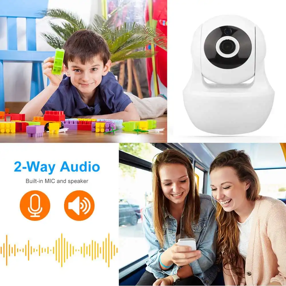 

HD 1080P Wifi IP Camera PTZ Adjustment Night Vision Two Way Audio Motion Detect Home Security Surveillance CCTV Camera EU Plug