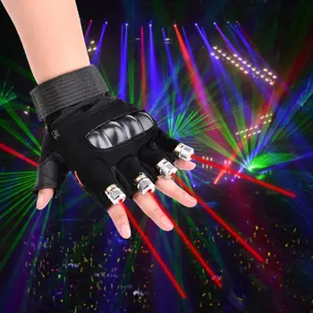 

Kaigelin 1Pcs Red Laser Gloves Dancing Stage Show Light With 4 pcs Lasers LED Palm Light For DJ Club/Party/Bars EU/US Plug