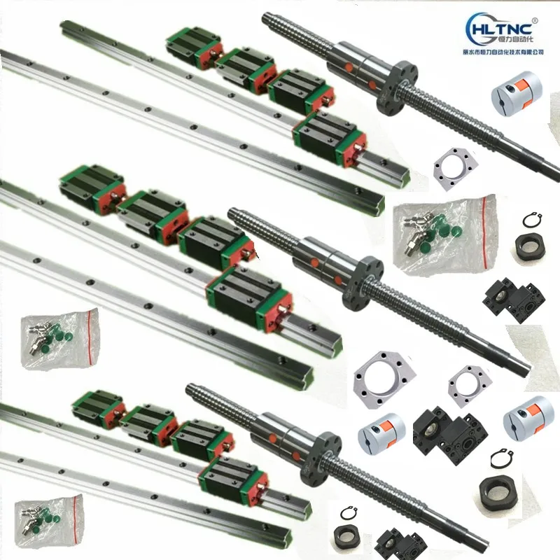

6 set linear guide HGR20 HGH20-600/600/350mm +ballscrew DFU1605 cnc sets + nut housing DSG16H +coupling XB25*30+BKBF12