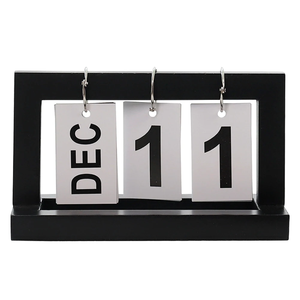 

Vintage Wooden Table Desk Calendar Office Desktop Ornaments Decorative Calendar Flip