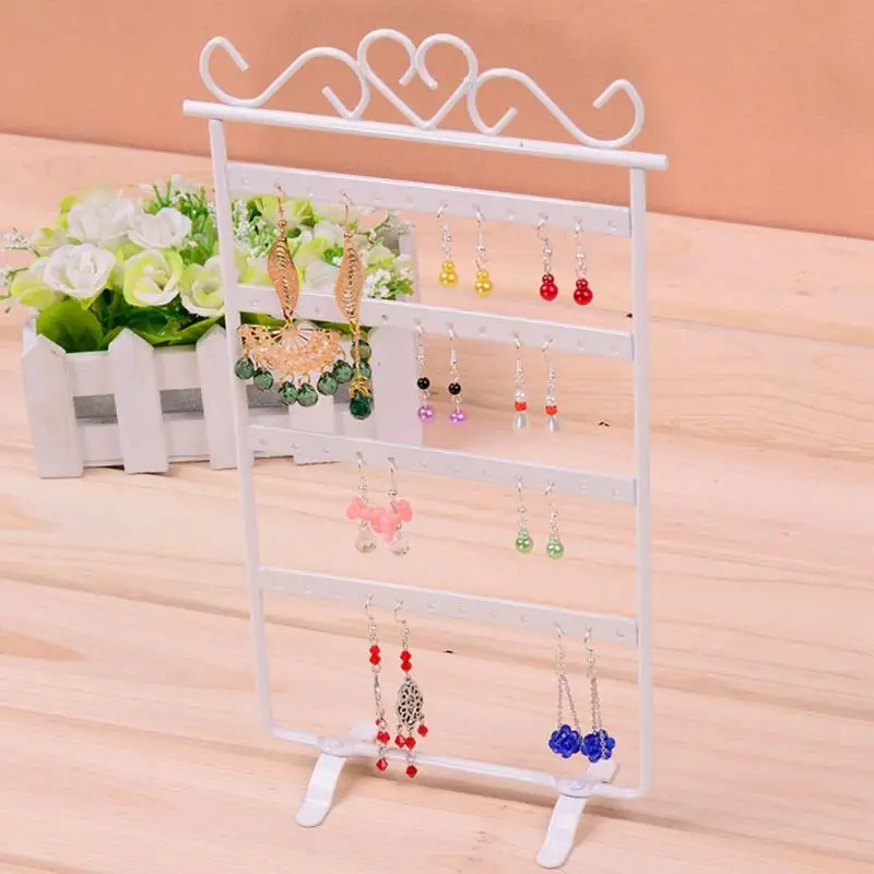 48 Hole Earring Holder Rack Jewelry Organizer Stand Fashion Iron Wall Frame Necklace Holder Accessories Base Storage for Jewelry 48 Hole Earring Holder Rack Jewelry Organizer Stand Fashion Iron Wall Frame Necklace Holder Accessories Base Storage for Jewelry