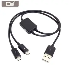 CYDZ 50 см черный комбинированный USB к Micro USB двойной разъем зарядное устройство сплиттер кабель 2 в 1 для HTC Sam sung сотовый телефон и планшет(China)