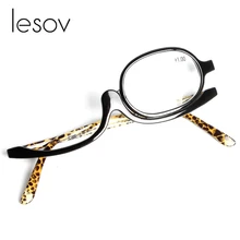 Черный вращающийся очки для чтения Для женщин Упростите решение косметических кистей для макияжа, очки для чтения, кожаный чехол из искусственной кожи(очки 1,5/2,0/2,5/3,0/3,5/4,0