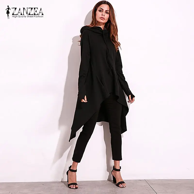 ZANZEA Women Autumn Hoodies Ladies Long Sleeve Sweatshirts