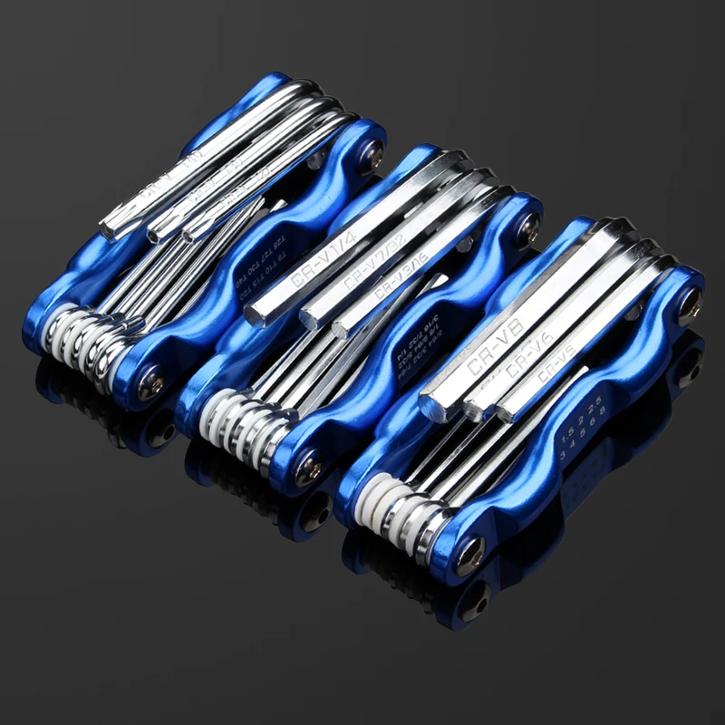 New Folding Hex Wrench Metal Metric Allen Wrench set Hexagonal Screwdriver Hex Key Wrenches Allen Keys Hand Tool