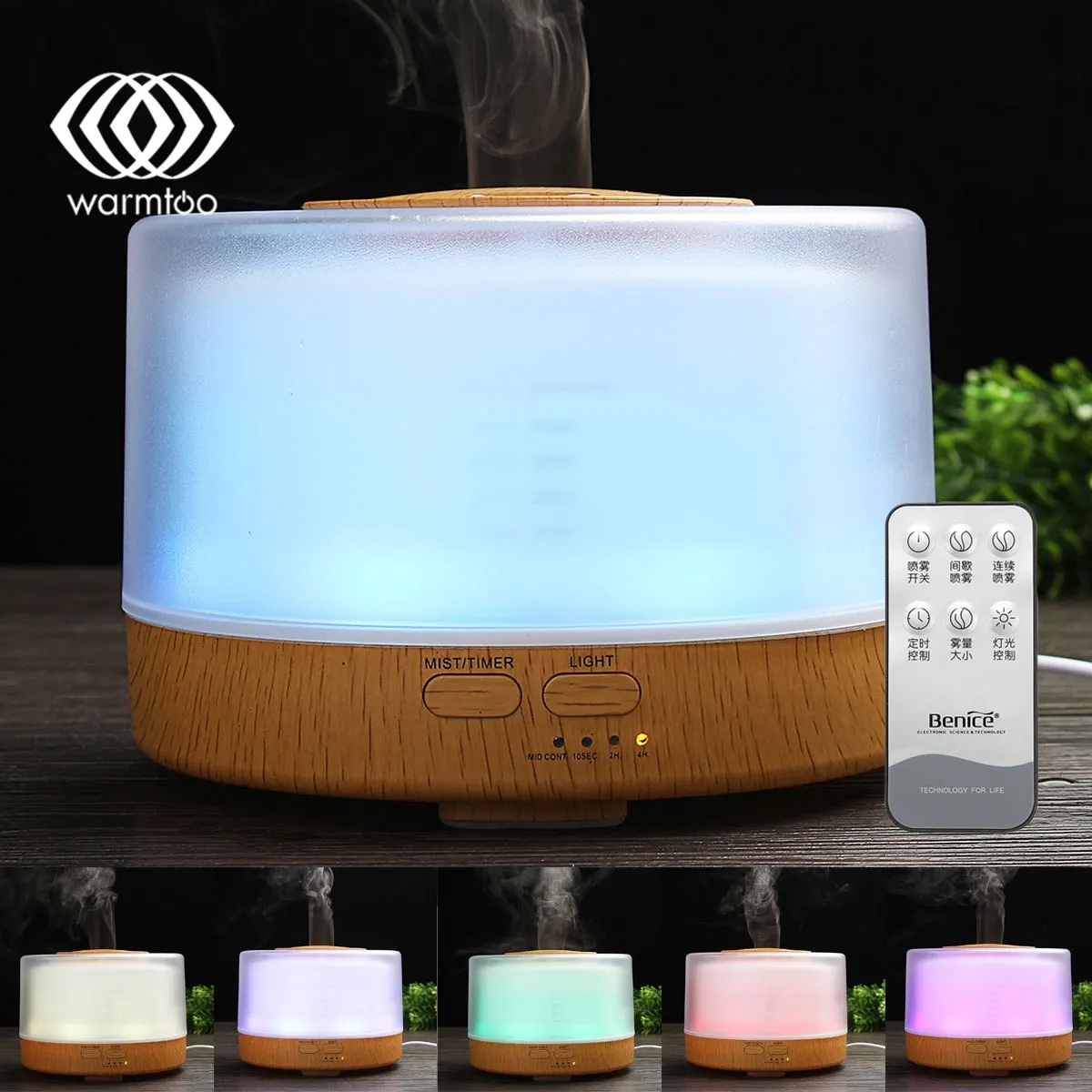 

Warmtoo LED Essential Oil Fragrance Nebulizer Humidifier Air Aromas Aromatherapy Diffuser Air Purifier Essential Oil Aromas