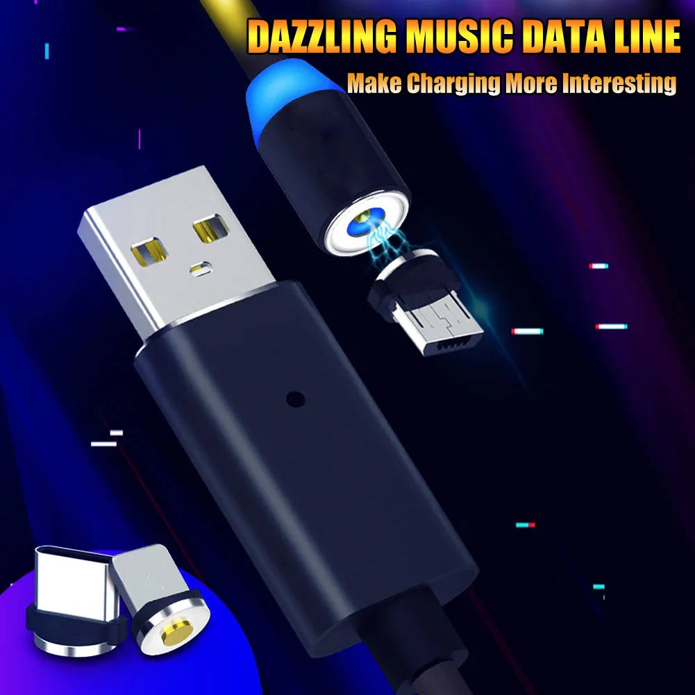 Тип C LED USB для Huawei P30 Pro Синхронизация данных световая вспышка танцевальный кабель