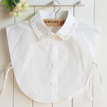 Натуральный хлопок Dickie высокое качество ногтей Жемчуг Rhinestone для женщин белая рубашка украшение воротника ожерелья для мужчин блузка