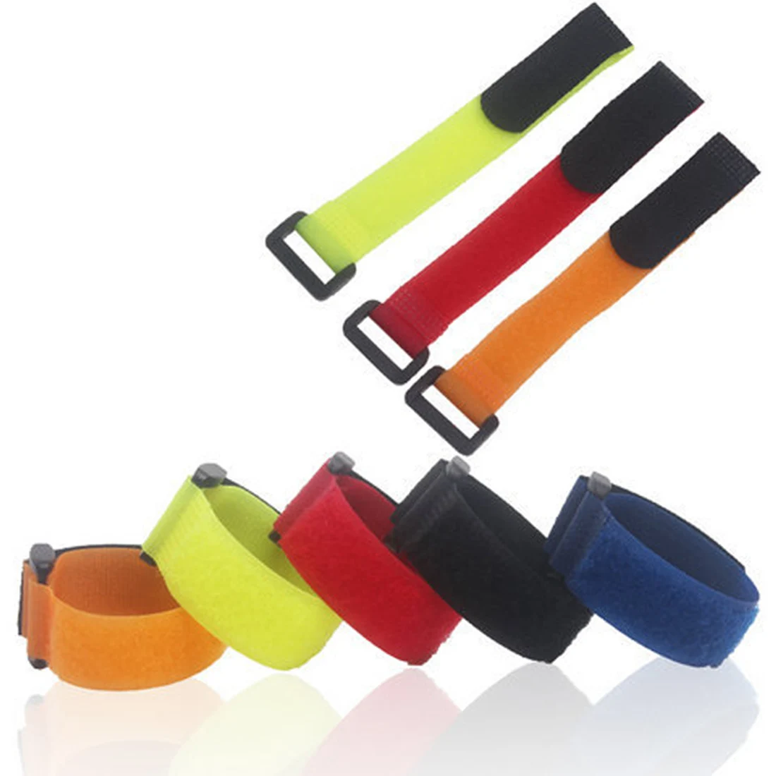 

8inch 10pcs Self Adhesive Reusable Cable Tie Nylon Fastener Hook and Loop Strap Cord Ties PC TV Organizer 20*200mm