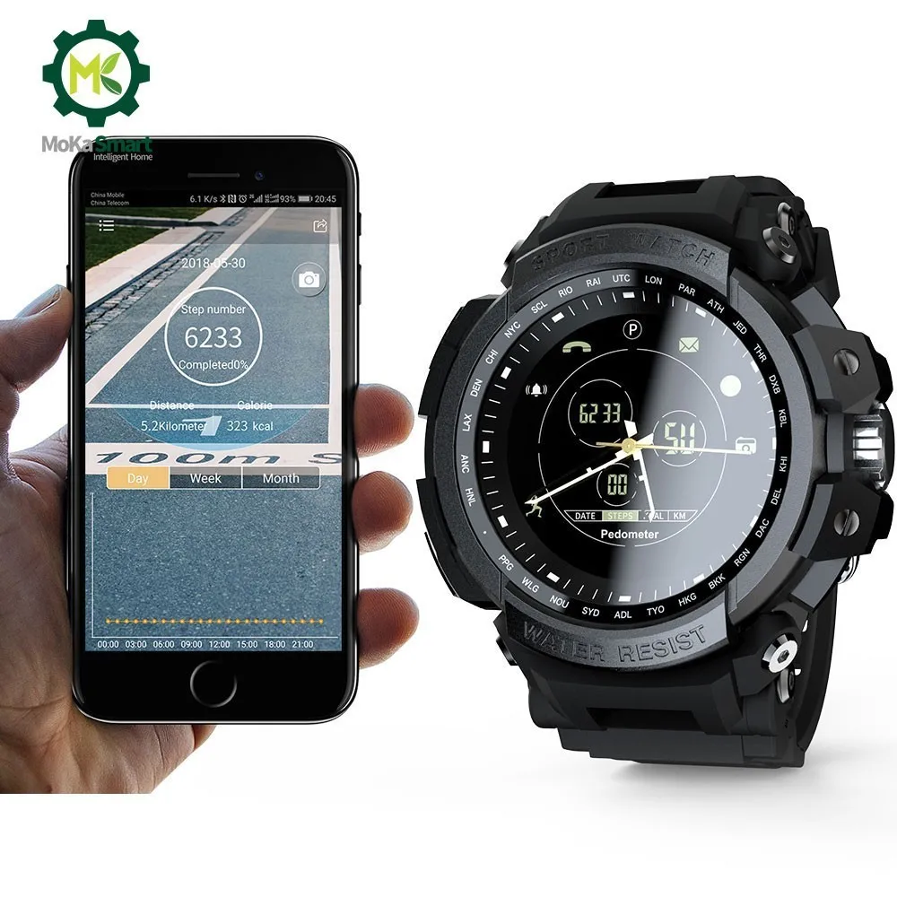 MOKA Smart Watch Sport Professional 5ATM Waterproof Call Reminder Digital Bluetooth Men Clock SmartWatch For ios