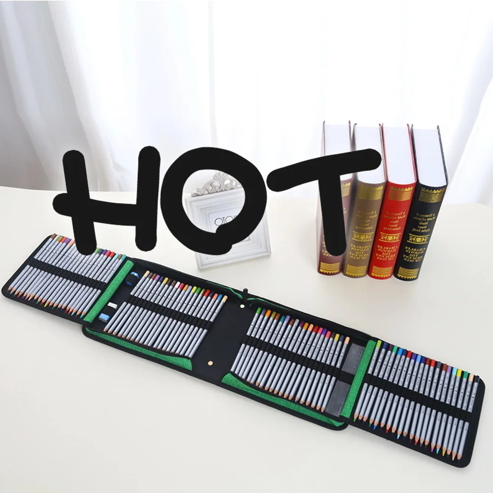 

Recommend 120 Holes Large Portable Bag Leather Capacity Pencil box For Students Painting Sketch Art school Supplies