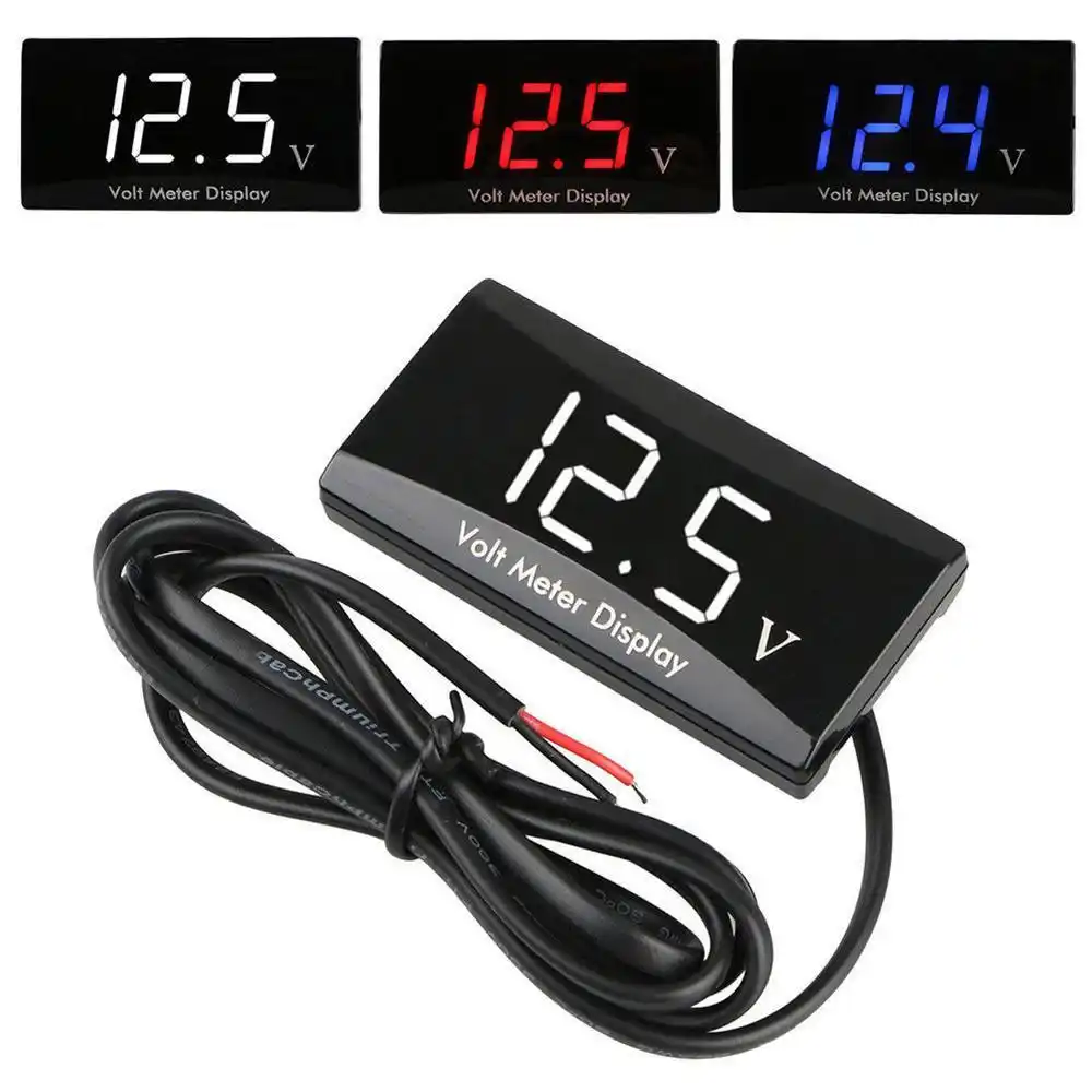 Mini 12V LED Waterproof Display Voltmeter For Car Voltage Gauge Panel Meter New