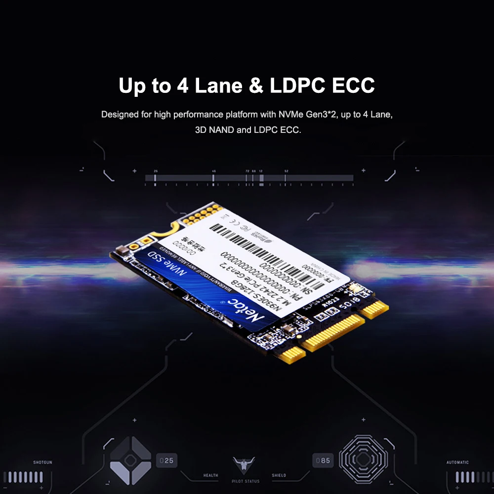 Netac N930ES M.2 2242 SSD 128 ГБ 256 512 NVMe Gen3* 2 PCIe 3D MLC/TLC NAND флэш-накопитель Внутренний твердотельный накопитель для ПК компьютер