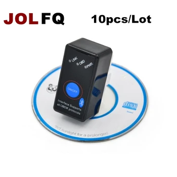 

10PCS/LOT Super Mini ELM327 Bluetooth ELM 327 With Switch OBD2 OBD ii CAN-BUS + Switch Works on Android Symbian Windows