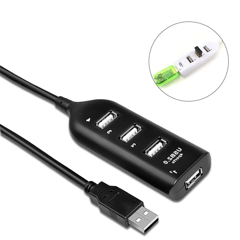 High Speed Micro Mini 4 Ports 2.0 USB HUB splitter Adapter For Laptop PC Notebook Receiver Computer Peripherals Accessories