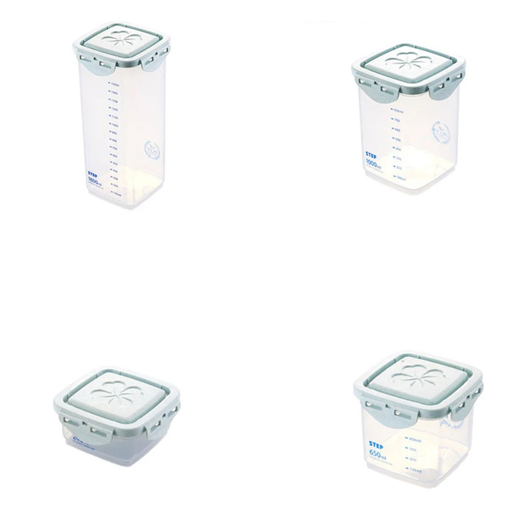 4 шт герметичный пластиковый воздухонепроницаемый контейнер бутылка для хранения рисовых зерновых сахарной муки(случайный цвет