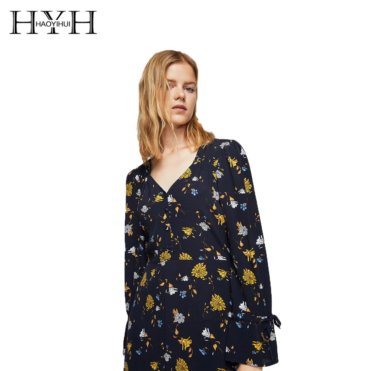 Женское облегающее платье HYH HAOYIHUI черное Повседневное с треугольным вырезом и