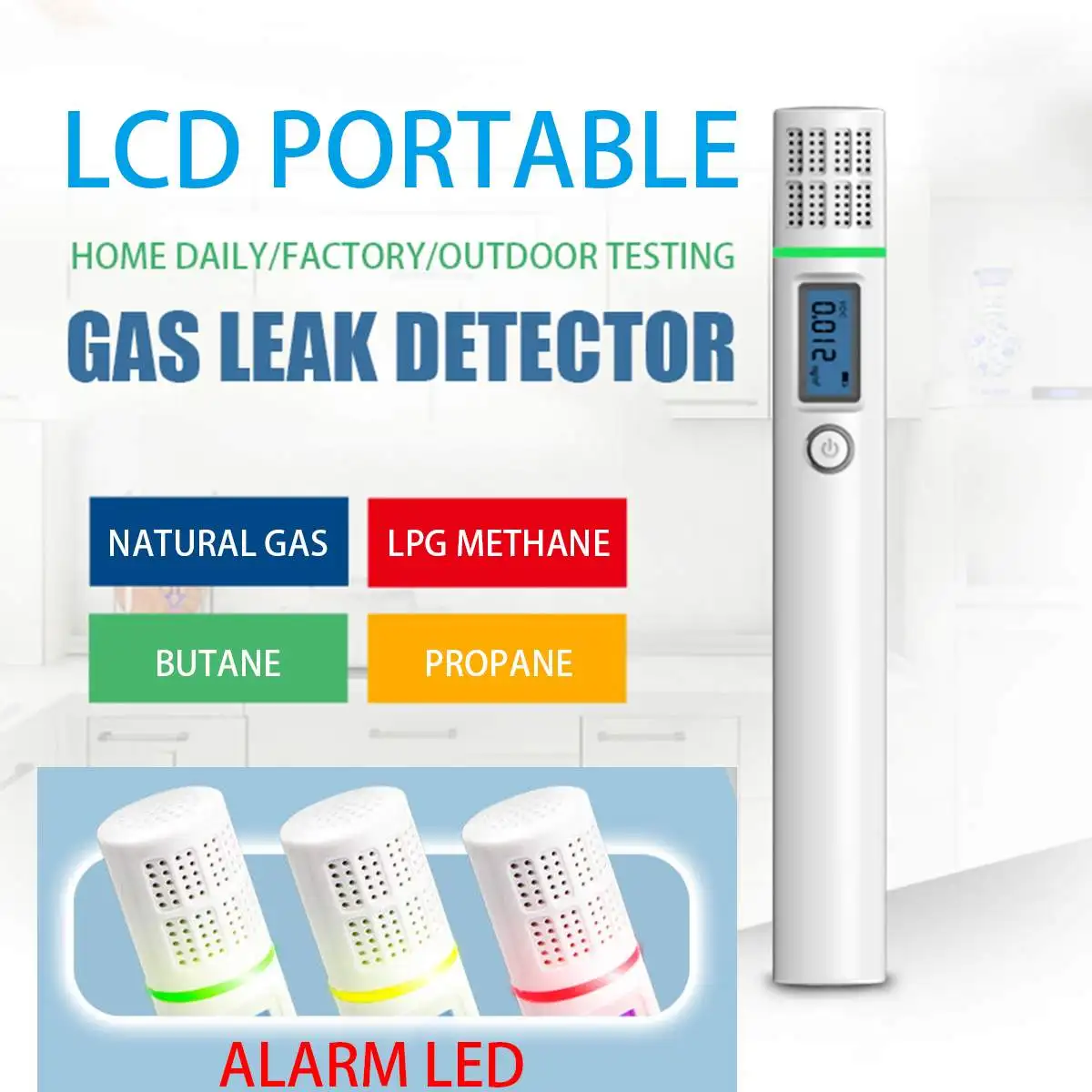 Portable de fuites de gaz Propane Butane Méthane Gaz Naturel Sécurité Alarme Capteur