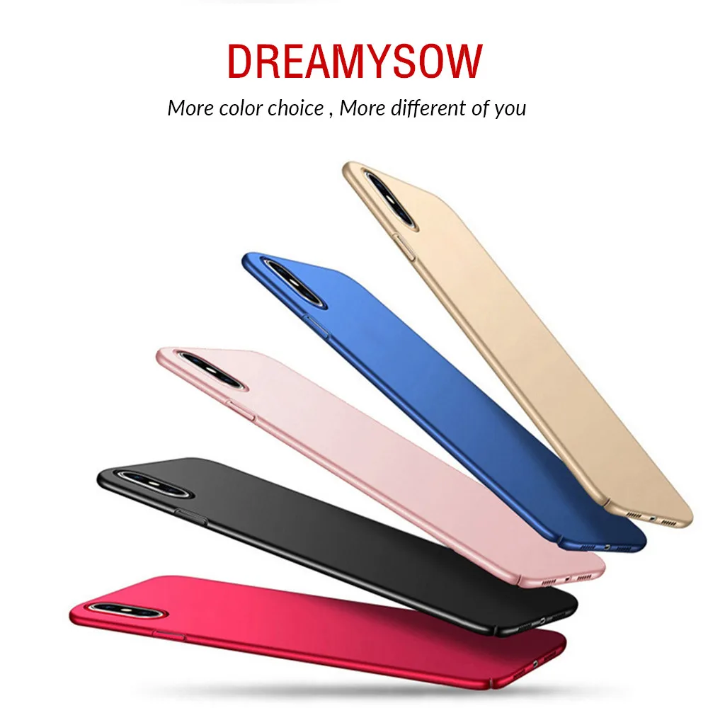 

Ultra thin Phone Case For iPhone X XR XS Max Case Slim Matte 360 Full PC Hard Cover For iPhone 6 6s 7 8 Plus 5 5S SE Case Coque
