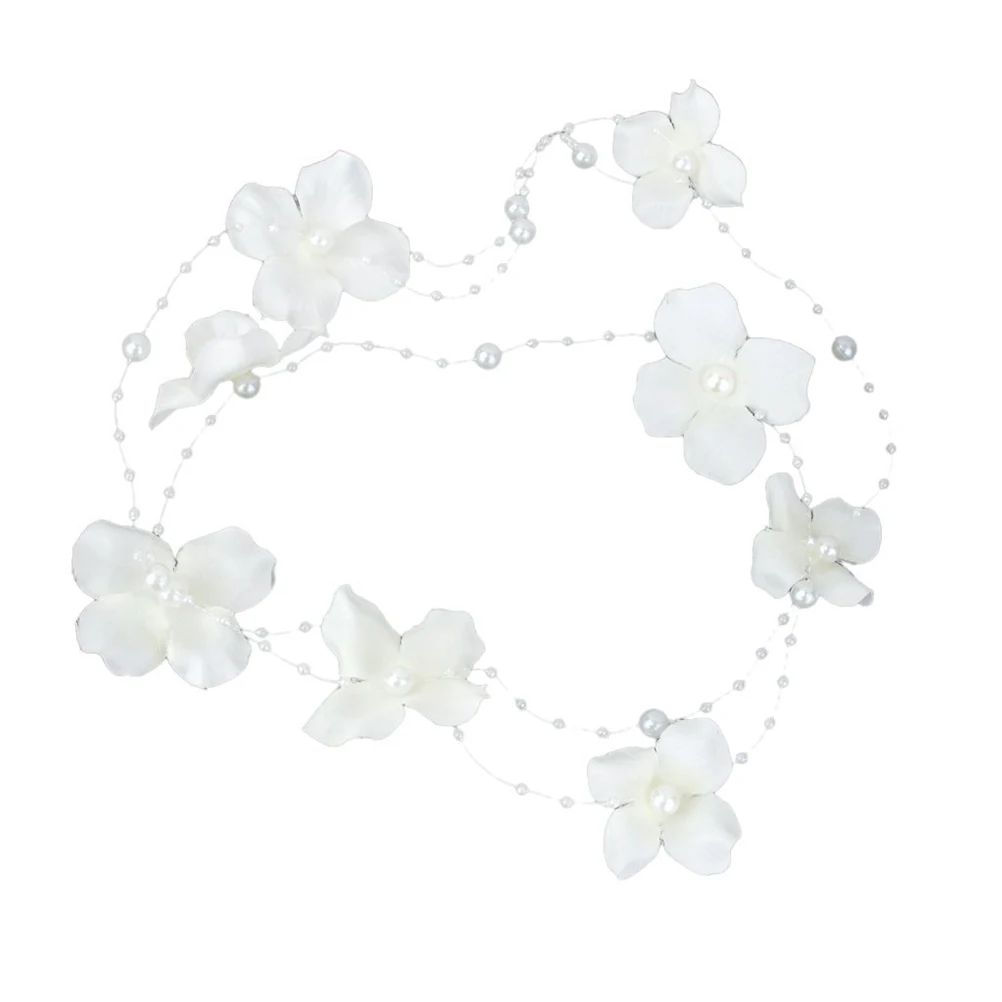 

Wedding Bridal Headwear Pearl Fabric Flower Hair Clip Headband