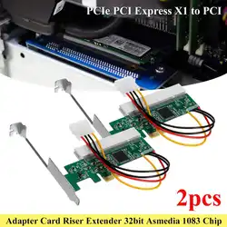 2 шт./лот PCI Express PCIE для PCI адаптер карты Asmedia 1083 чип Райзер Расширитель 32 бит