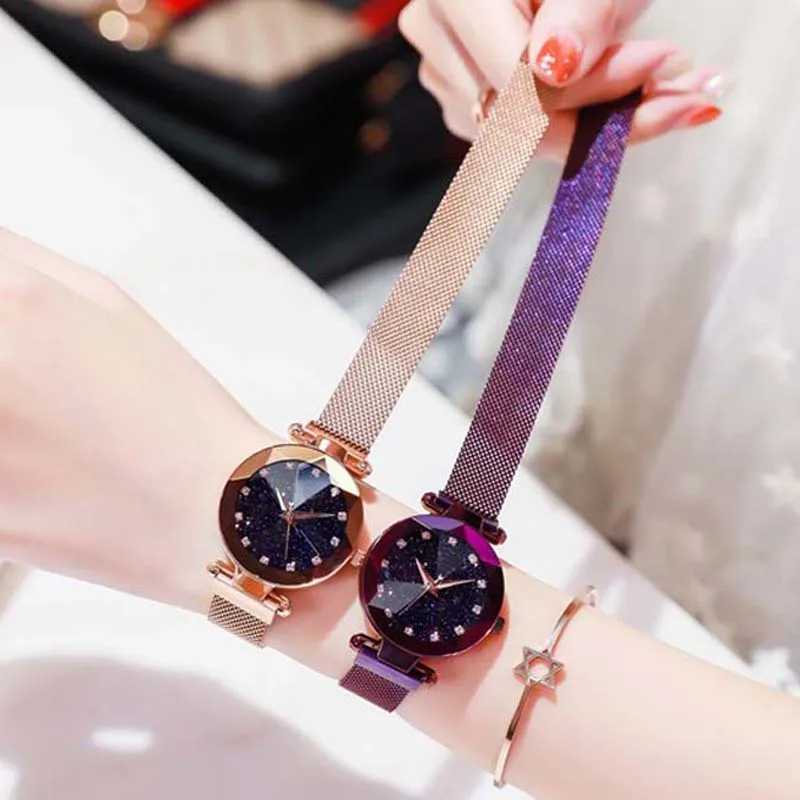 

Luxury Women Watches Ladies Magnetic Starry Sky Clock Fashion Diamond Female Quartz Wristwatches relogio feminino zegarek damski