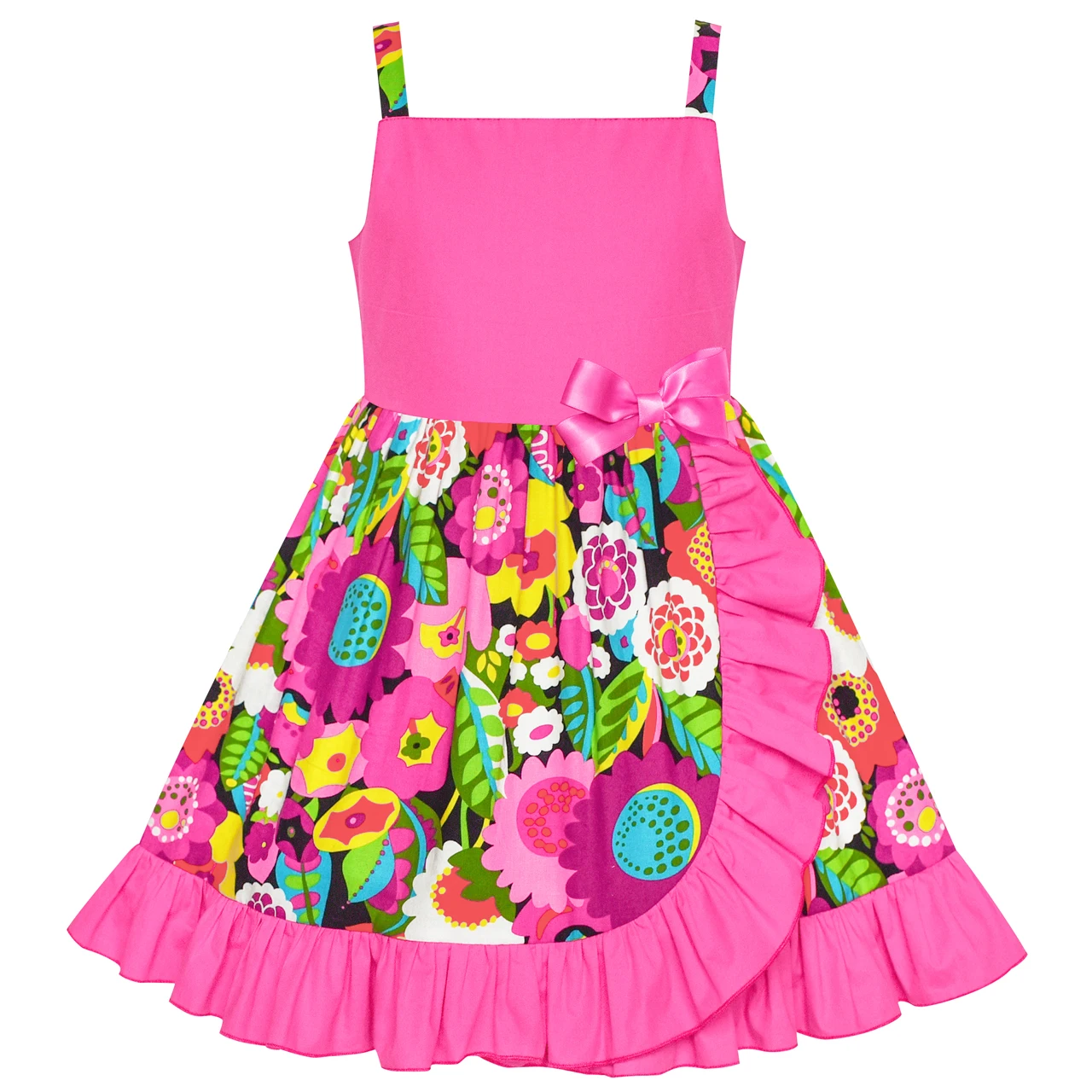 Sunny Fashion платья для девочек платье Цветок Девушка Платье Холодный прием Зеленый