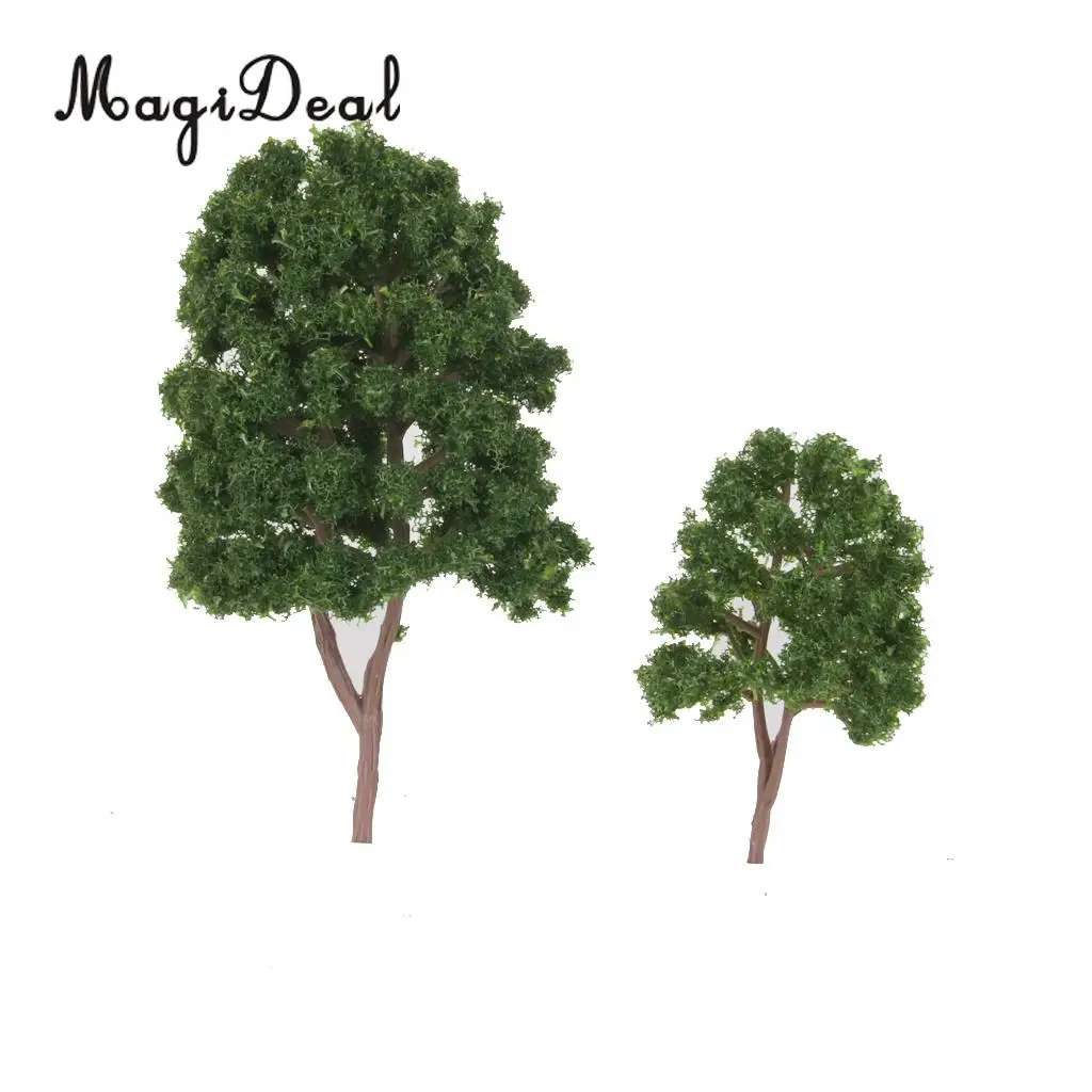 MagiDeal 20Pcs/Pack Dark Green Model Trees N Scale Train Park Railroad Railway Layout Wargame Scenery Scene Diorama Toys 7.5cm 5