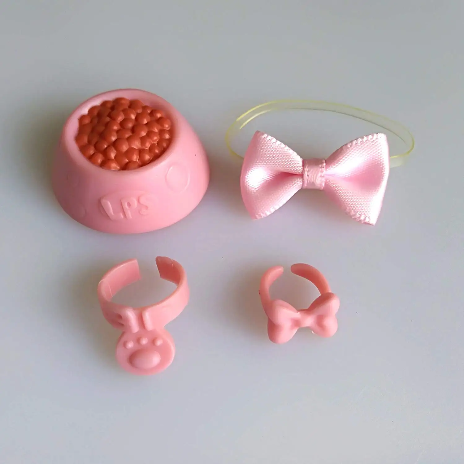 

(4pcs Accessorries) Bowknot Collars Food and Bowls Suit to Cartoon Animals Cats and Dogs Best Gift (Cat not Included)