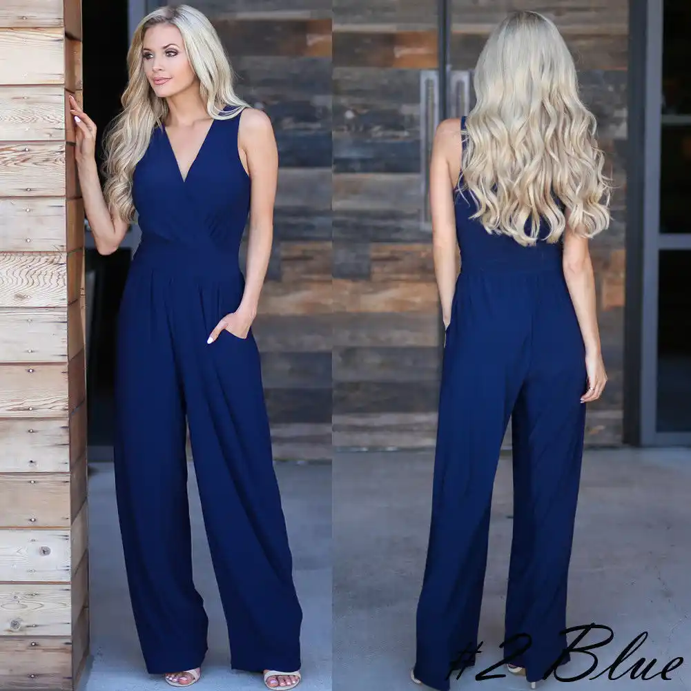 all blue jumpsuit