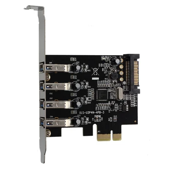 

4-Port SuperSpeed USB 3.0 PCI 15-pin SATA Power Connector Express Controller Card Adapter Low Profile