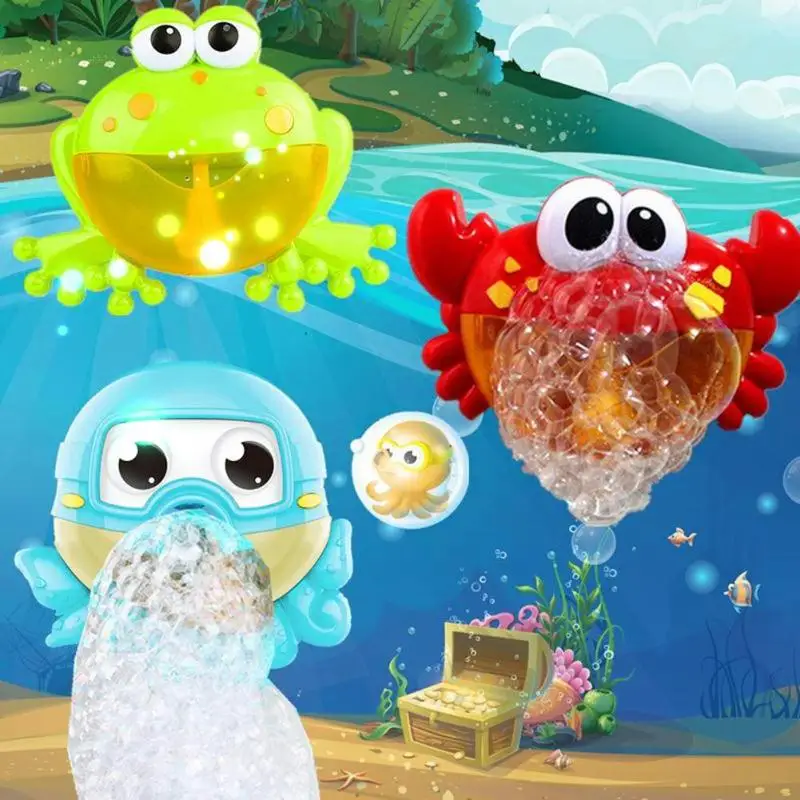 

Cute Baby Bath Bubble Maker Kids Pool Swimming Bathtub Soap Machine Toys Automatic Music Funny Bathing Bubble Making Tool Gift