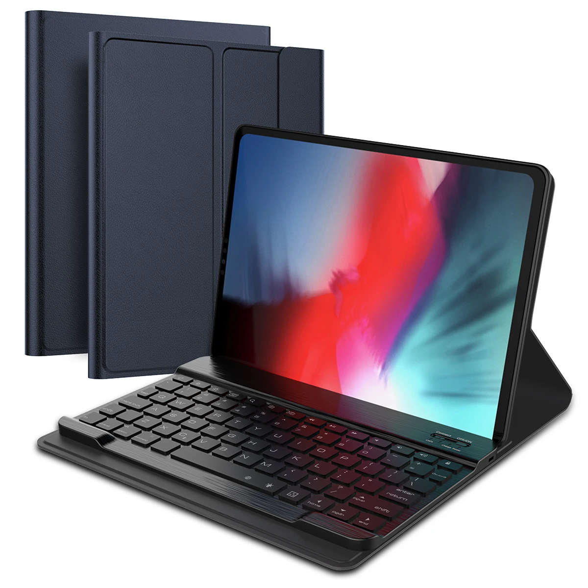 

For iPad Pro 11 Inch 2018 Detachable Keyboard Tablet Case PU Leather 7 Colors Backlight USA Wireless Keyboard Tablets Cover