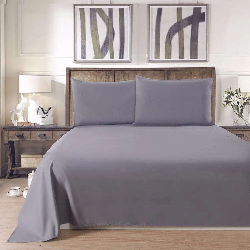 

Flat Sheet Brushed Microfiber 1800 Bedding Top Sheet Wrinkle, Fade, Stain Resistant