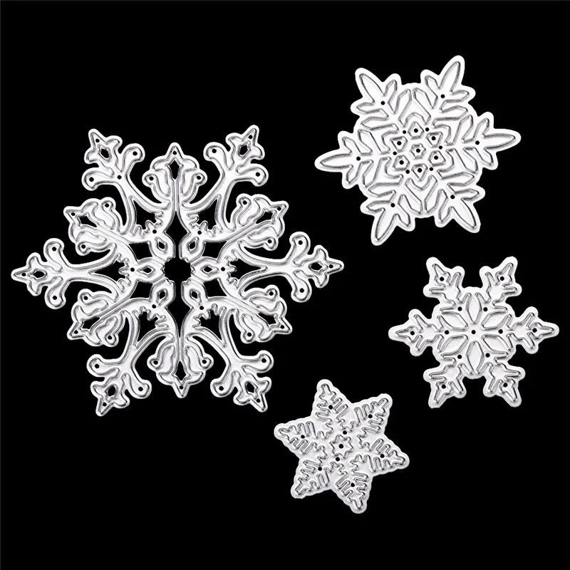 

4pcs/set DIY Christmas Snowflake Cutting Dies Dies Metal Cutter Dies Stencils for Scrapbooking Album Stamp Paper Card Embossing